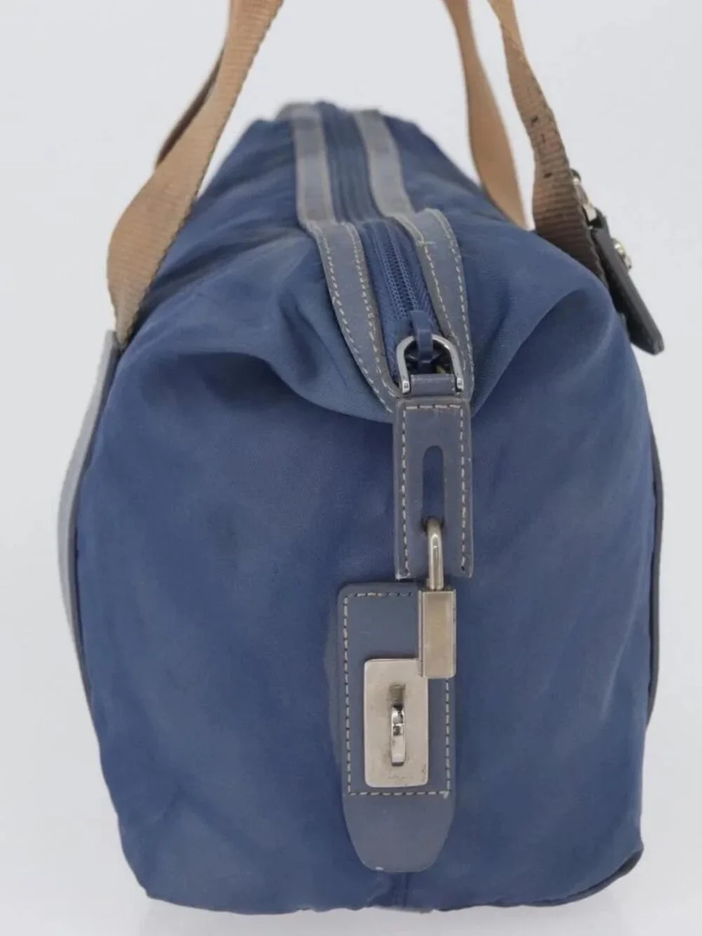PRADA Hand Bag Nylon Blue Silver Auth mr2051 - Picture 4 of 15